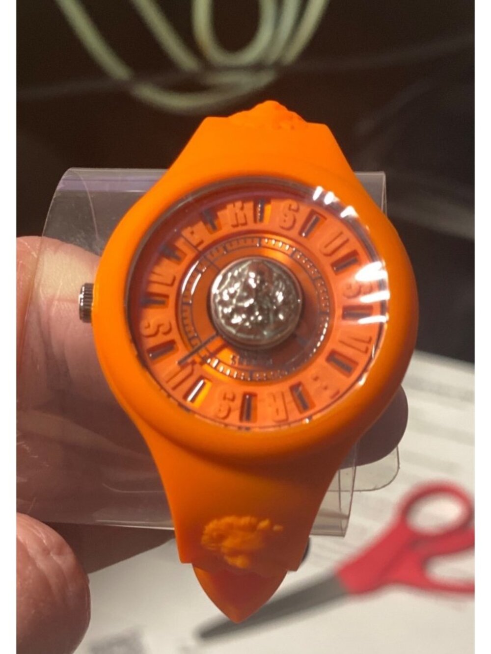 Versus Versace Orange Luxury Fire Island Silicon 39mm Watch and Wristlet NWT - Picture 2 of 16